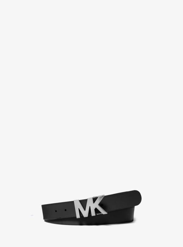 Panske Opasky Michael Kors Leather Logo-Buckle Siva - Doplnky Michael Kors Nejlevnejsi | JPQDL-4853